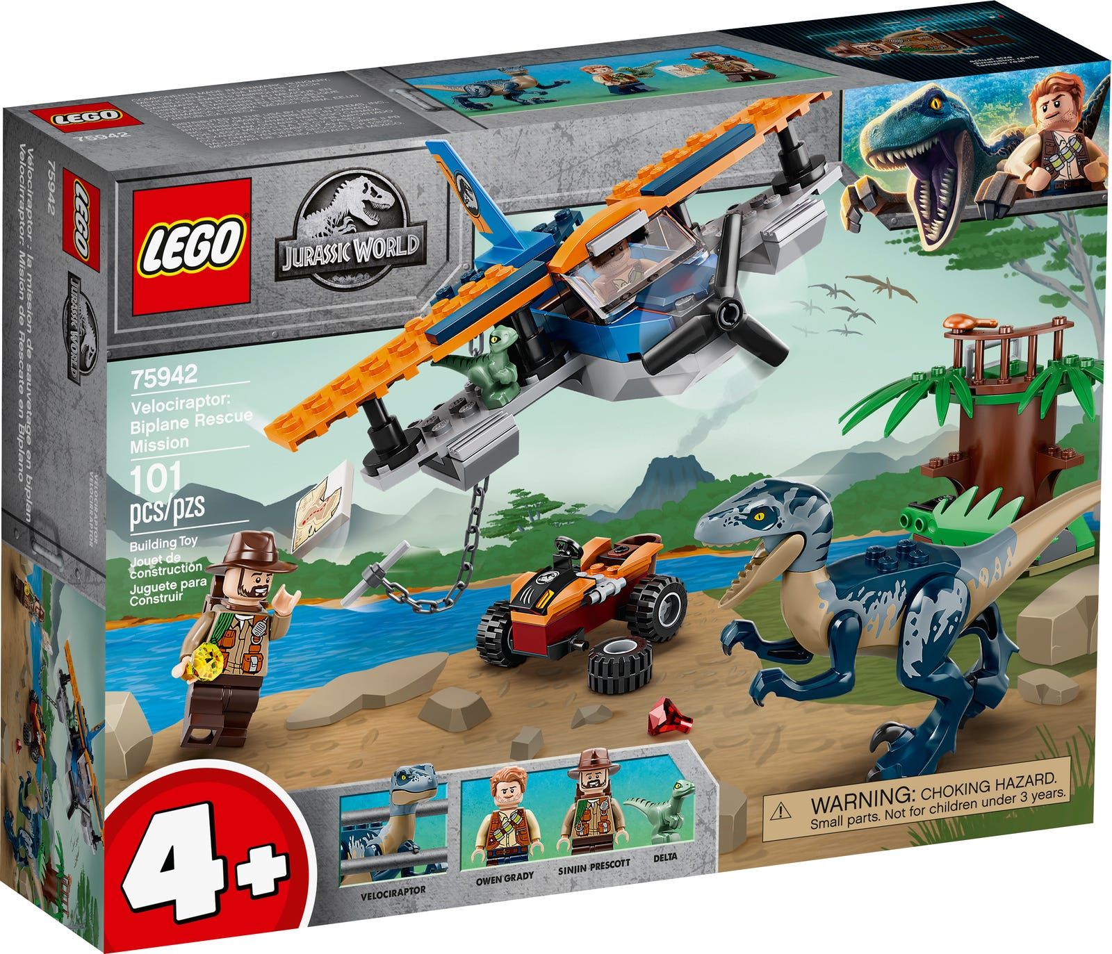 LEGO® 75942 Jurassic World – Welociraptor: na ratunek dwupłatowcem