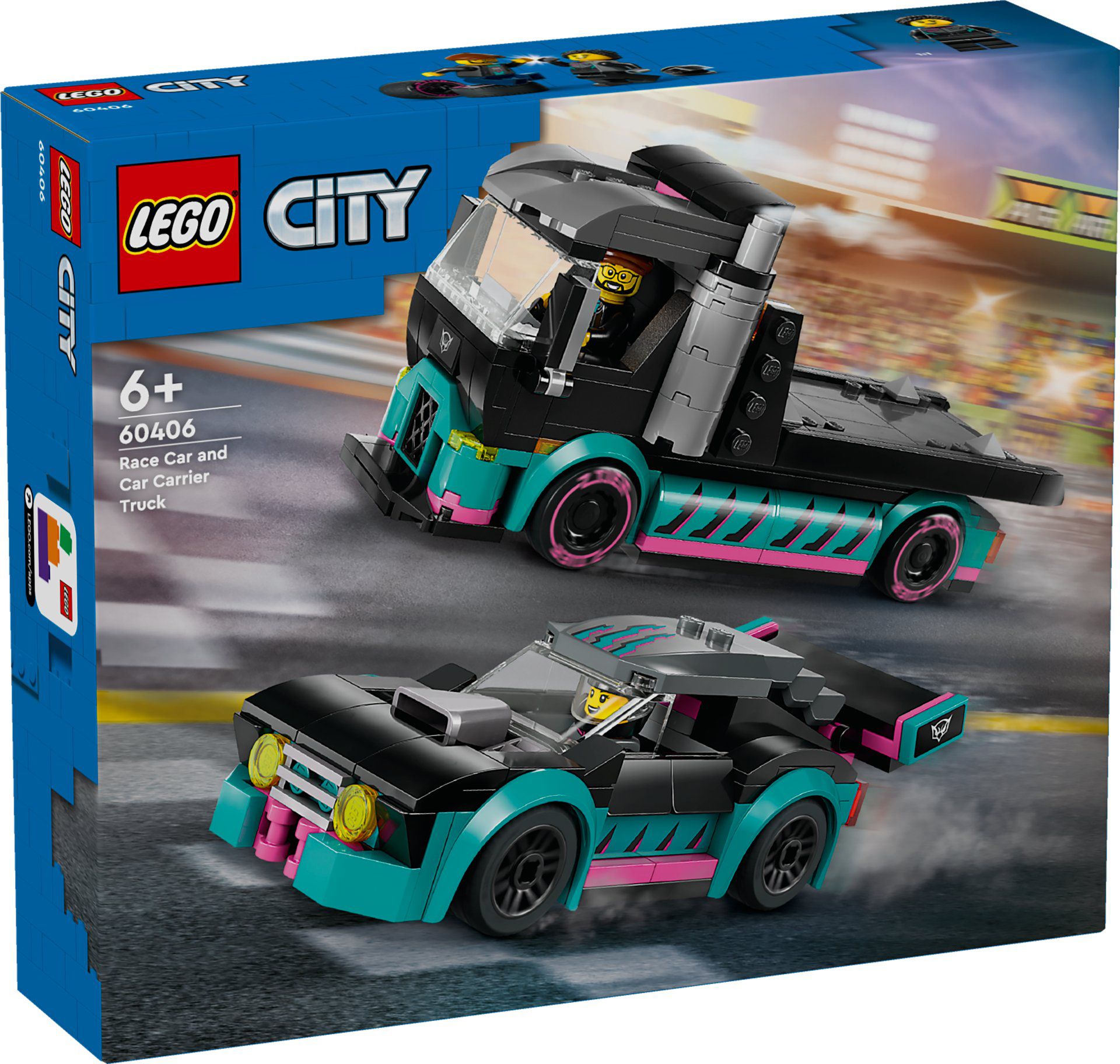 LEGO® 60406 City – Samochód wyścigowy i laweta